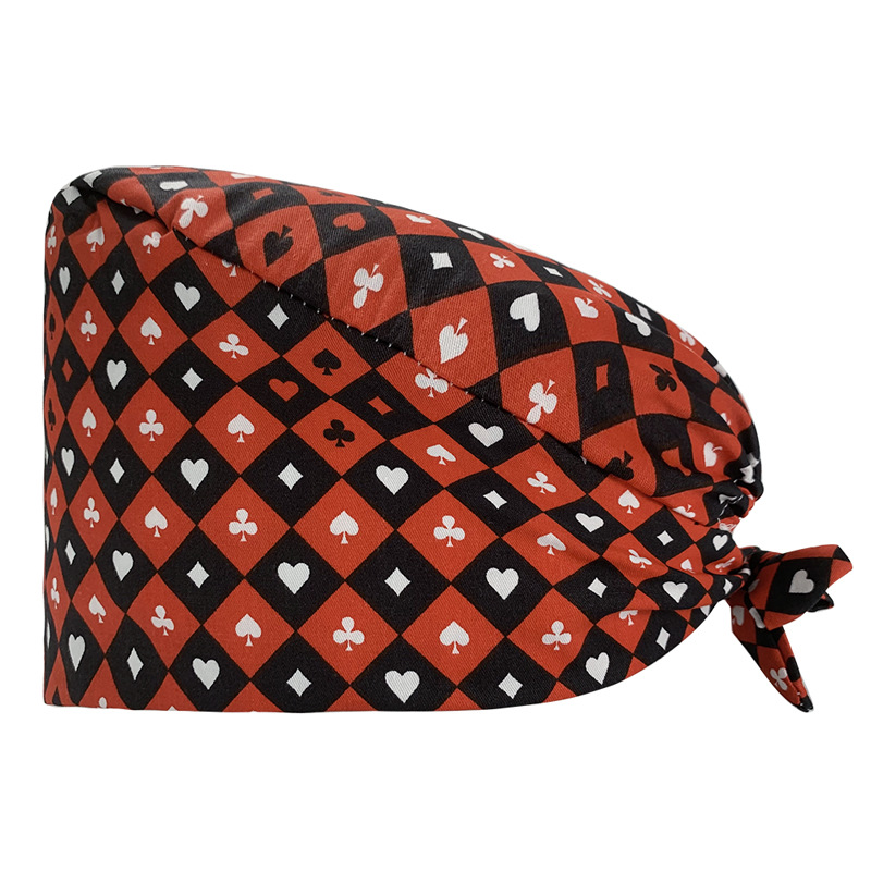 Gorro de Enfermera Coreano Fresco y Lindo, 100% Algodón, Gorro de Médico, Dentista, Estética y Salón de Belleza con Estampado Lindo.
