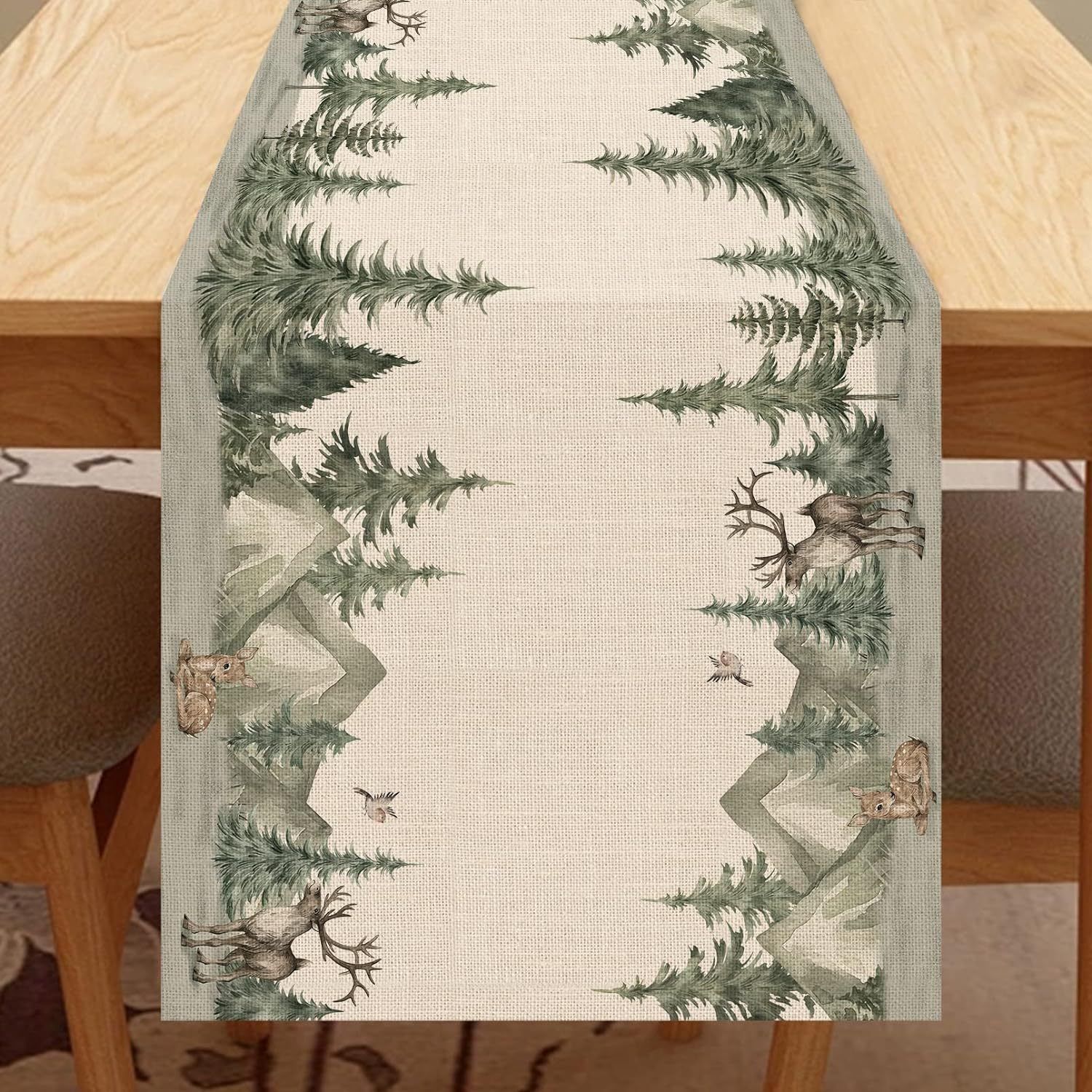 Amazon nueva bandera de mesa de Santa Claus blanca mesa de té de Navidad sala de estar dormitorio mesa de decoración de fondo