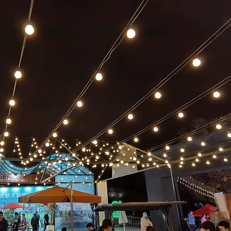 G50大圆球泡灯串婚庆装饰乒乓球造型灯LED彩灯户外庭院天幕氛围灯