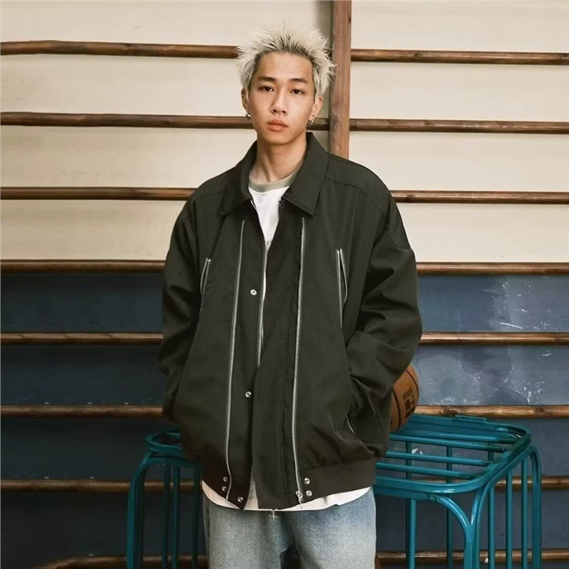 Дизайн ниши высокого уровня свободная весенняя и осенняя пилотная куртка американская высокая улица куртка на молнии для мужчин и женщин свободная дикая