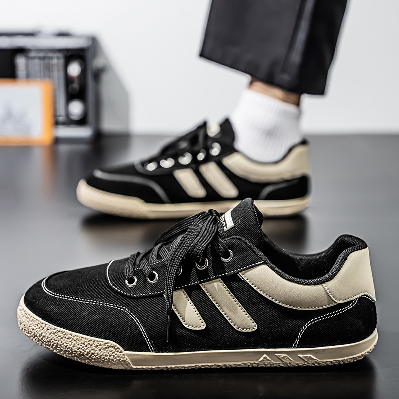 Primavera nuevos zapatos de panel de tela transpirable de cuatro estaciones para hombres, zapatos bajos casuales de todo fósforo para estudiantes de moda, zapatos deportivos para hombres