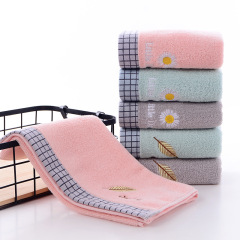 Pure cotton household face towel, absorbent all-cotton facial towel, wedding gift towel, wholesale embroidered logo towels