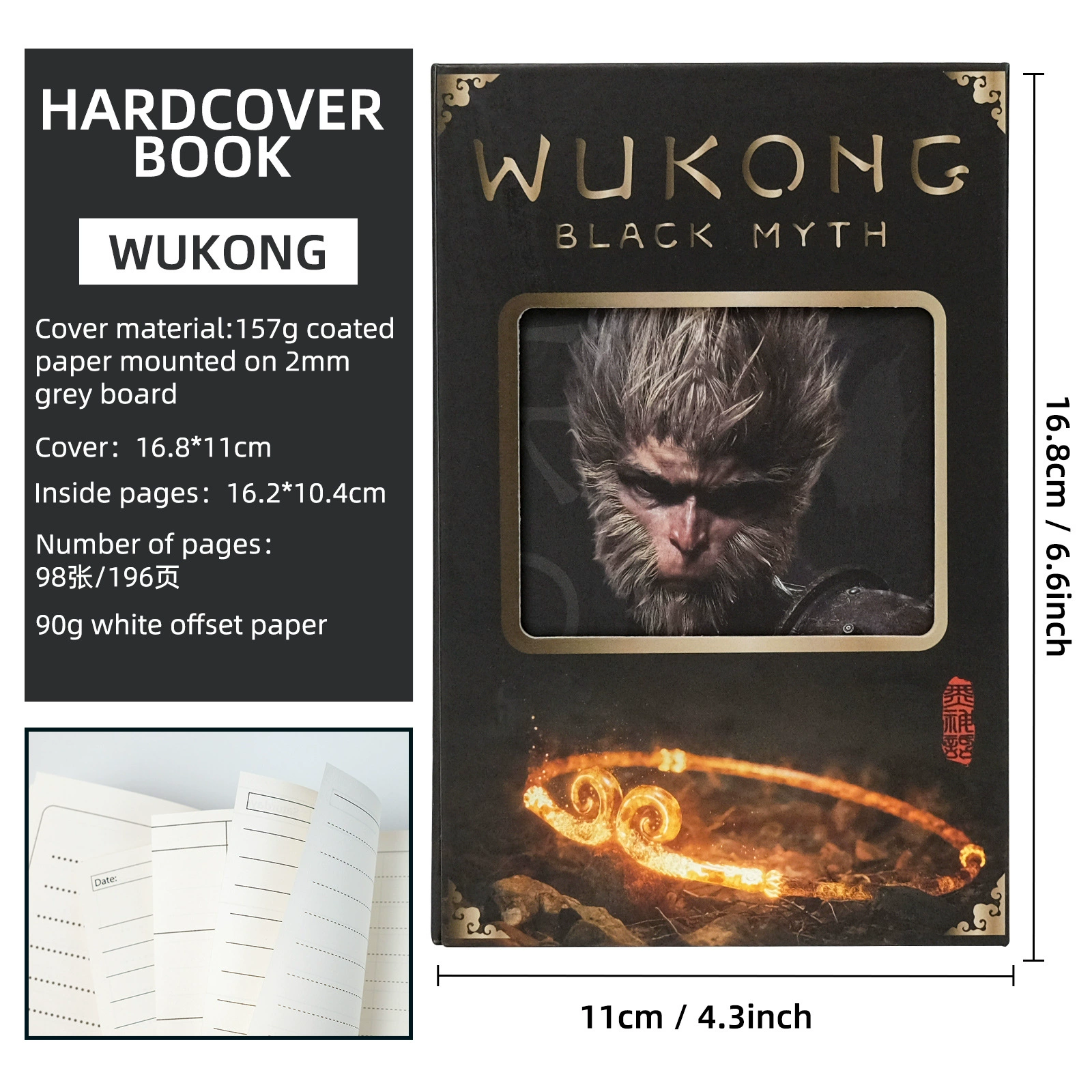 Суперпопулярная игра Black Myth Wukong серия портативный тройной магнитный всасывающий ноутбук Amazon кросс-бордер