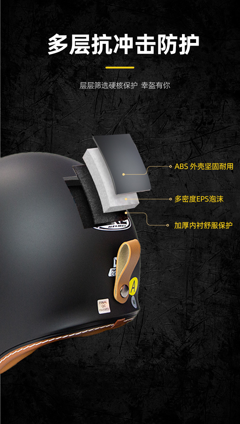 New motorcycle electric car helmet men and women summer helmet 3/4 retro motorcycle safety helmet 3C standard