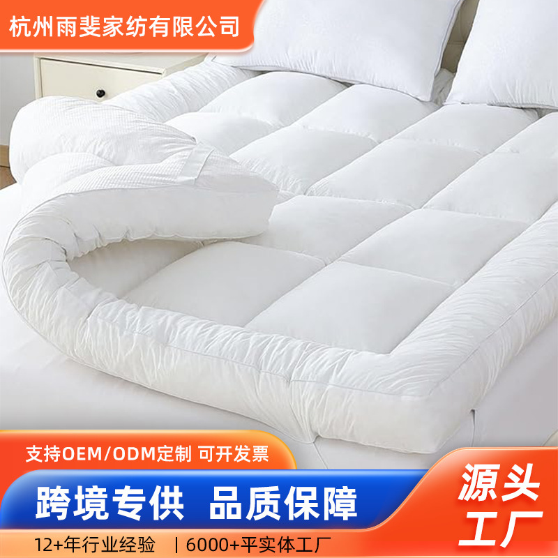 Memory Foam Mattress Topper Queen Size Pure Cotton Super Soft Bed Cover 2000Gsm Fluffy Shredded Memory Foam Filling Thickened