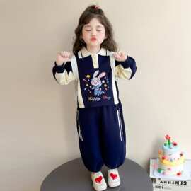 女童疯狂动物城朱迪警官套装春秋新款卡通卫衣两件套儿童洋气潮衣