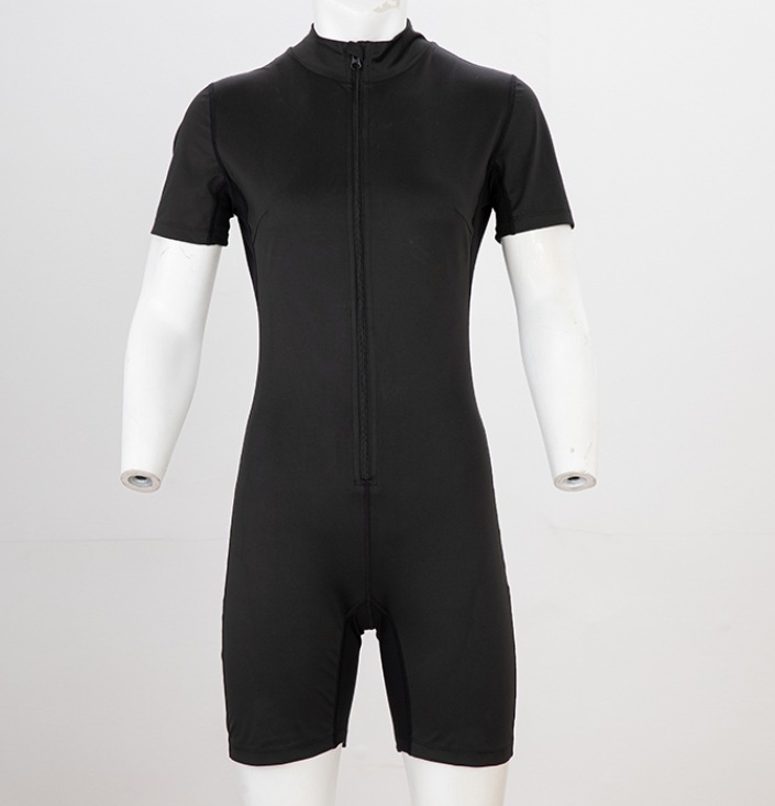 Ventas transfronterizas calientes de alta gama body-shaping jumper con cremallera de manga corta diseño de cintura de alta elasticidad abdominal elevación de cadera body-shaping jumper