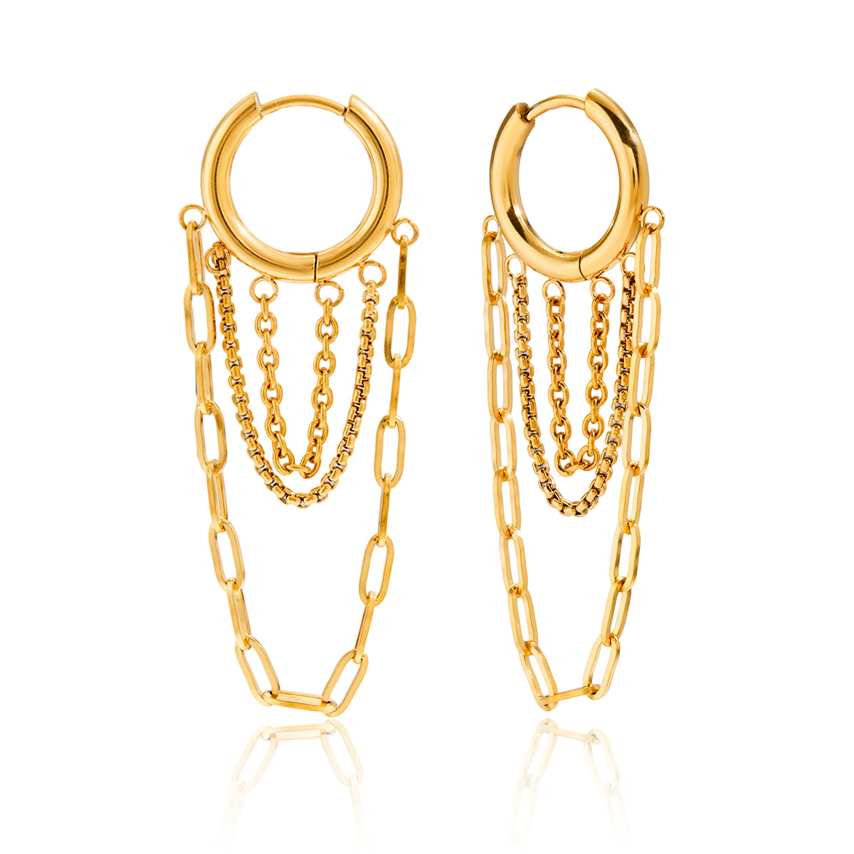 design minimalistic universal earrings stainless steel