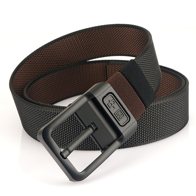 [Doble cara de doble uso] nueva hebilla giratoria cinturón de nylon de dos colores para jóvenes y de mediana edad casual cinturón de pantalones de lona de todos los partidos