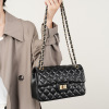 Leather chain, fashionable one-shoulder bag, phone bag, cowhide, Chanel style, genuine leather