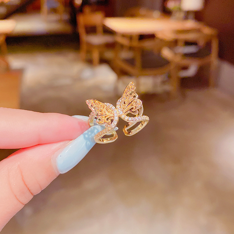 Korean Micro-inlaid Zircon Ring Opening Adjustable Korean Fashion Ring display picture 12