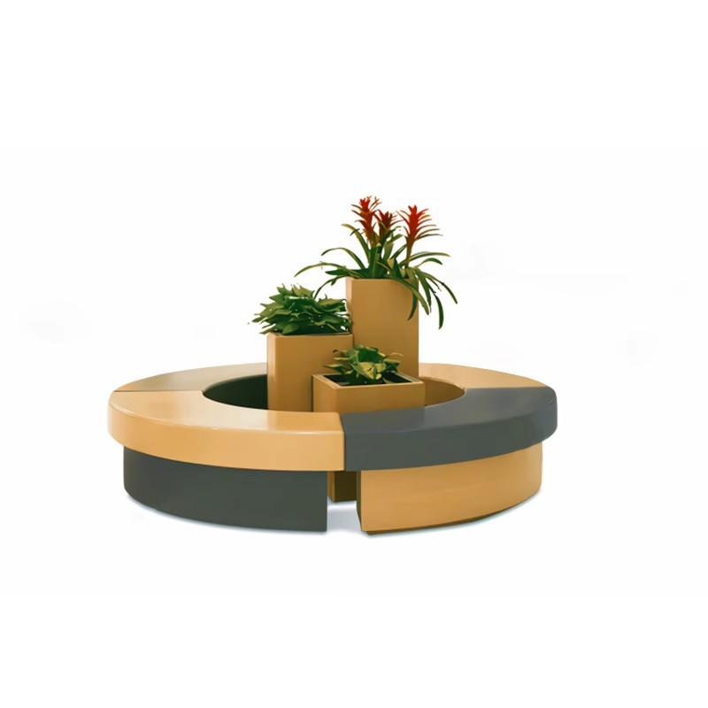 FRP combinado banco banco banco asiento centro comercial asiento cuadrado asiento de ocio silla creativa al aire libre