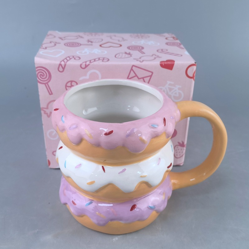 Taza de hamburguesas con tapa de alta calidad de cerámica taza de agua de oficina doméstica taza de desayuno de leche personalizada taza de café
