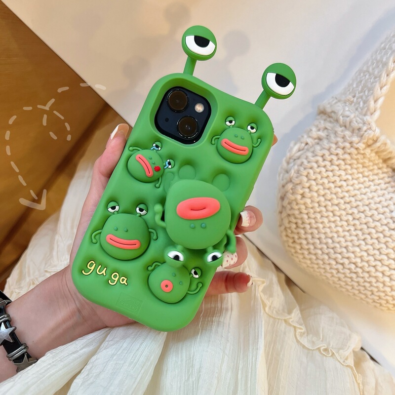 Rotating Stand Frog Apple 16/14Promax Mobile Phone Case Iphone13Pro Women's 12 Silicone 11 Soft Shell Rotating Stand Frog Apple 16/14Promax Mobile Phone Case Iphone13Pro Women's 12 Silicone 11 Soft Shell