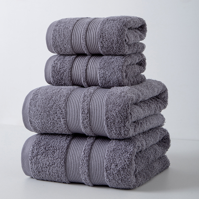 Cross-Border Supply Cotton Towel Bath Towel Square Towel Six-Piece Set Cross-Border Pure Cotton Towel Bath Towel Household Absorbent and Soft