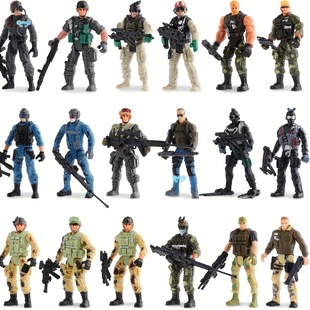 18Pcs Special Forces Army Men Movable Action Figures 4 Inch