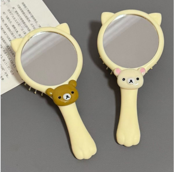 新型kitty猫エアバッグ二合一猫耳鏡櫛かわいいアニメエアクッション携帯ミニ手持ち鏡櫛|undefined
