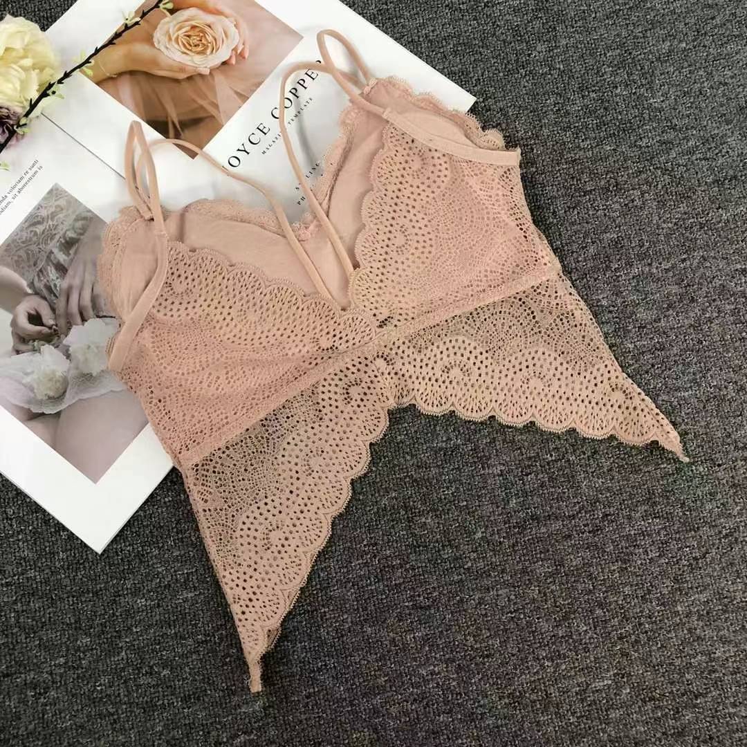 Nuevo encaje de alta calidad, chaleco de dama sin anillo de acero, bra de yoga, ropa interior deportiva de chicas, al por mayor.
