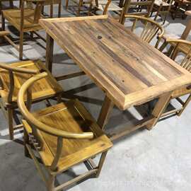 中式实木茶桌椅组合办公室茶台功夫泡茶桌榆木茶几茶具套装一体