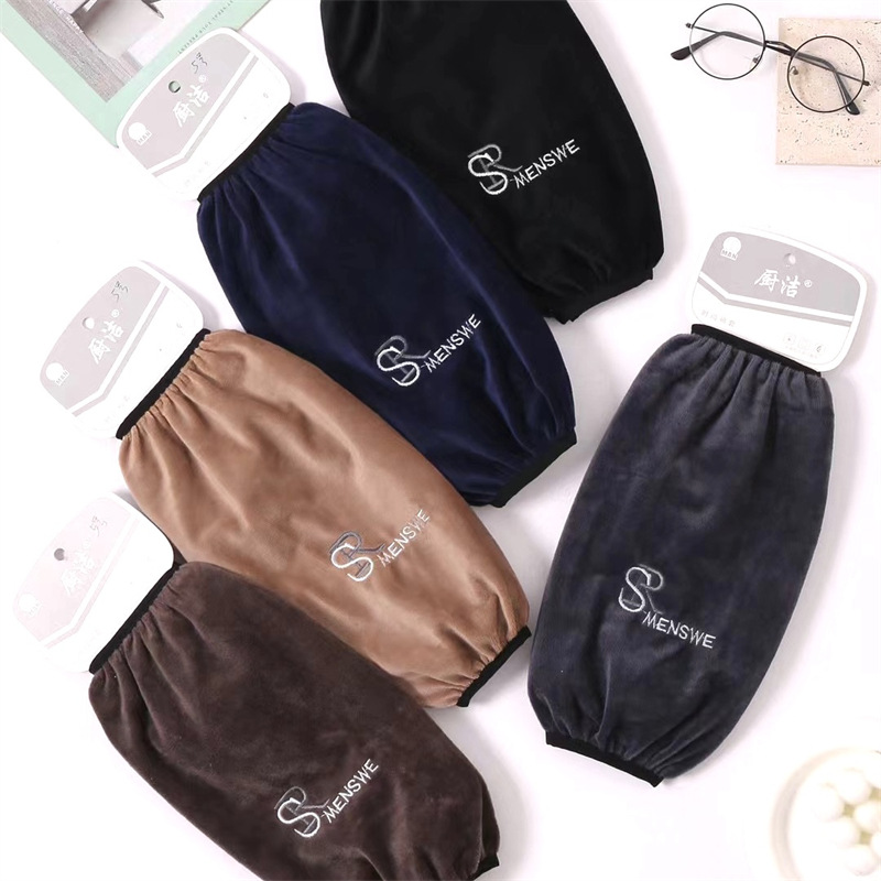 Franela impermeable bordada cocina del bebé de los hombres de las mujeres largo oversleeve mangas de la mano de los niños al por mayor estudiante Otoño e Invierno