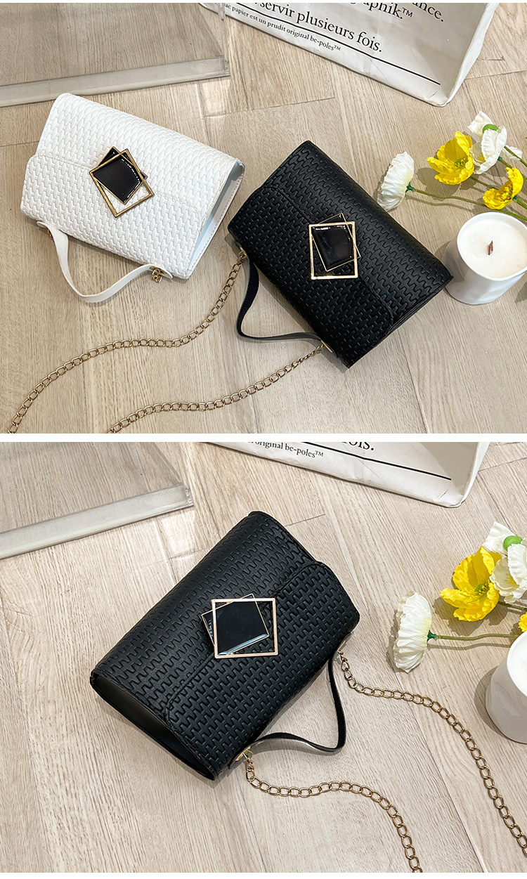 Sewing Craft Women's Small Pu Leather Lingge Fashion Square Magnetic Buckle Crossbody Bag