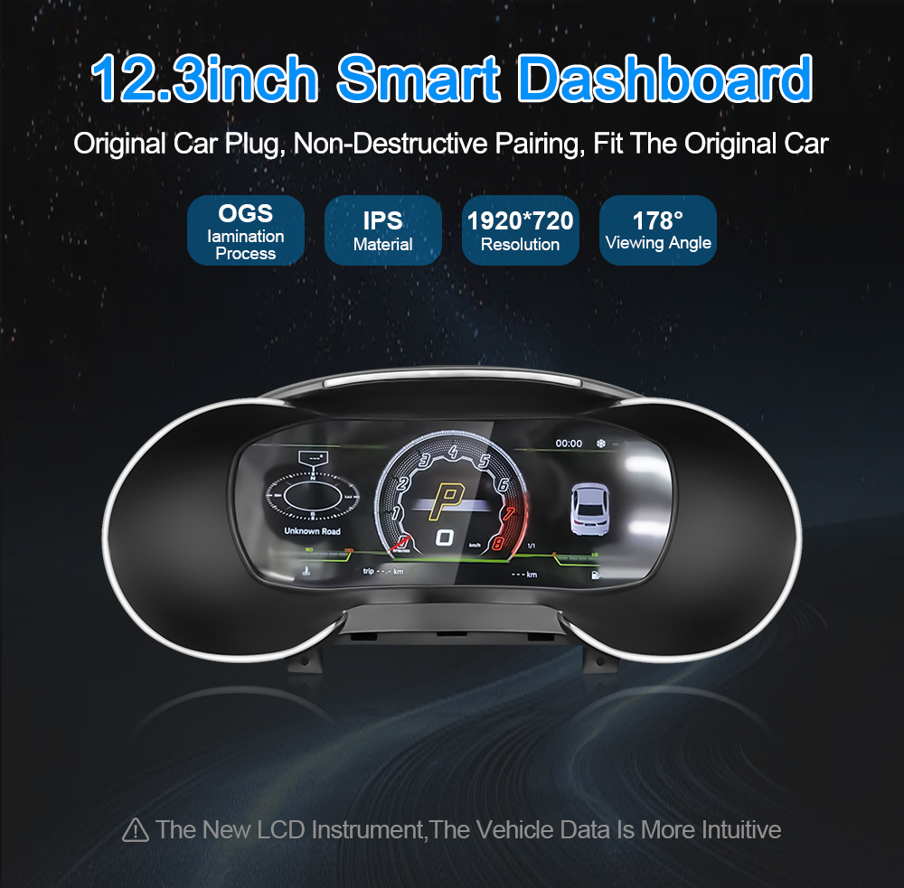 Suitable for Audi A3 Lcd Instrument Panel 12.3inch Linux System Global Digital Fuel Gauge Car Dashboard