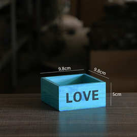 多肉木质花盆桌面盆栽花卉木花盆多肉植物造景木盒