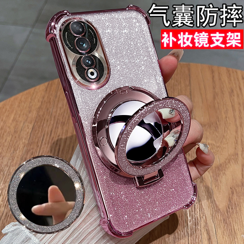 For Huawei Glory 80 mobile phone case super beautiful honor80pro with mirror bracket 90 silicone ANN AN0