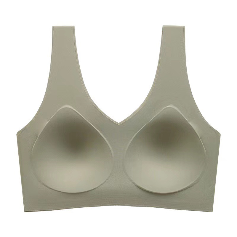 Ropa interior de belleza sin marca de espalda femenina sin anillo de acero chaleco tipo taza fija gran pecho pequeño pecho colateral anti-prolapso bra