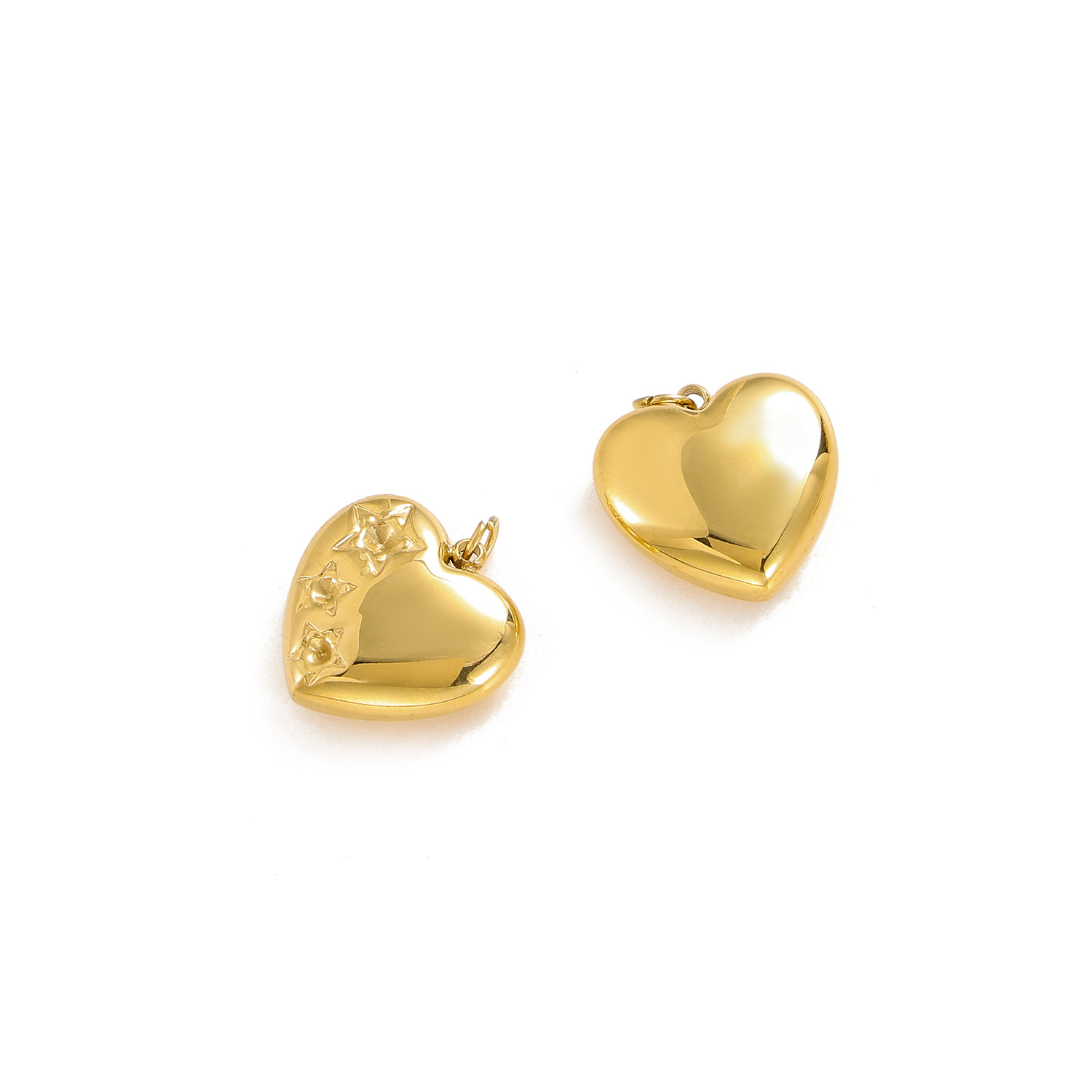 304 Stainless Steel Material 1 Piece 25*26mm 304 Stainless Steel Shell Real Gold Plated Heart Shape Pendant DIY Jewelry Accessories