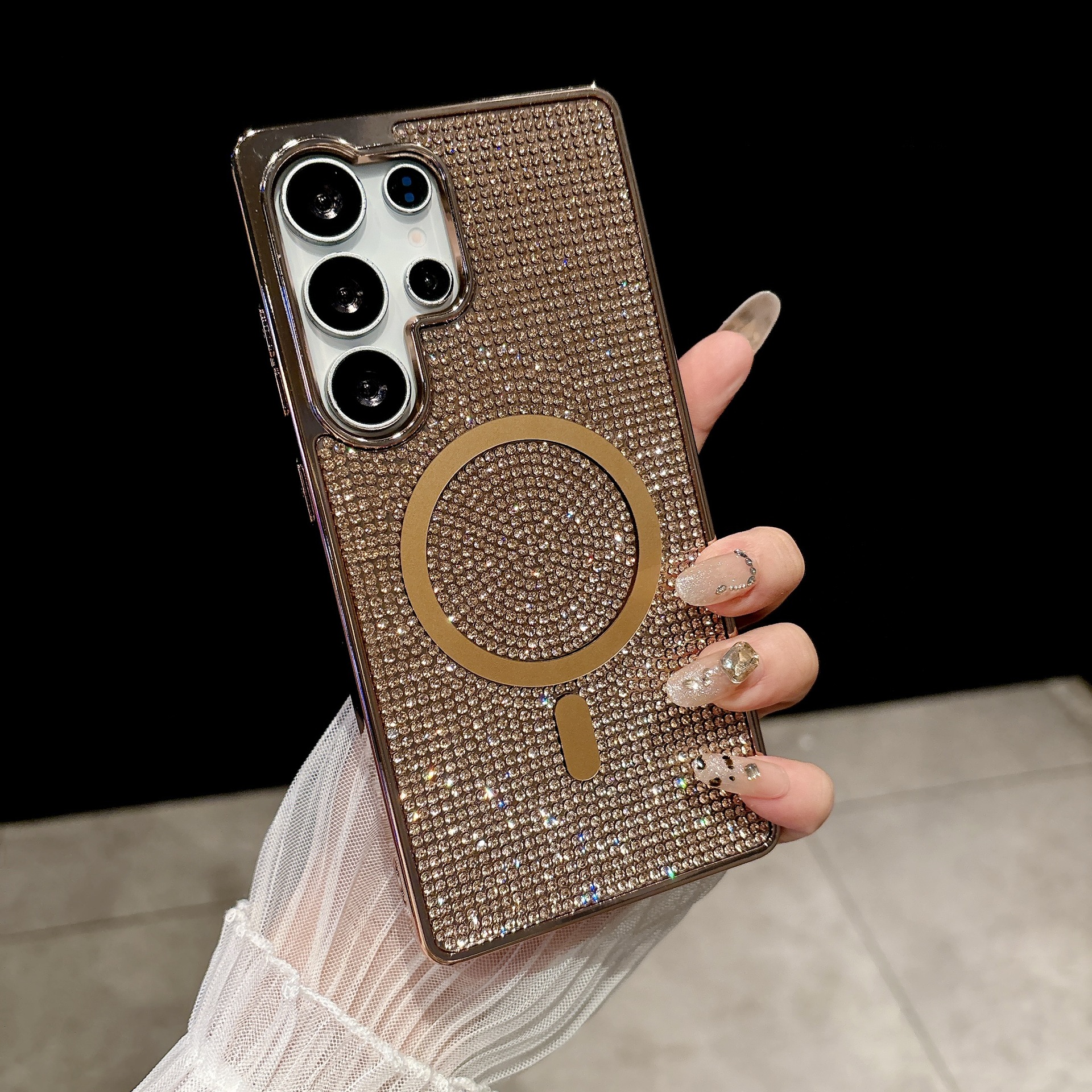 Coque De Protection Magnétique À Strass Pour Samsung S24 Ultra_voghion.com
