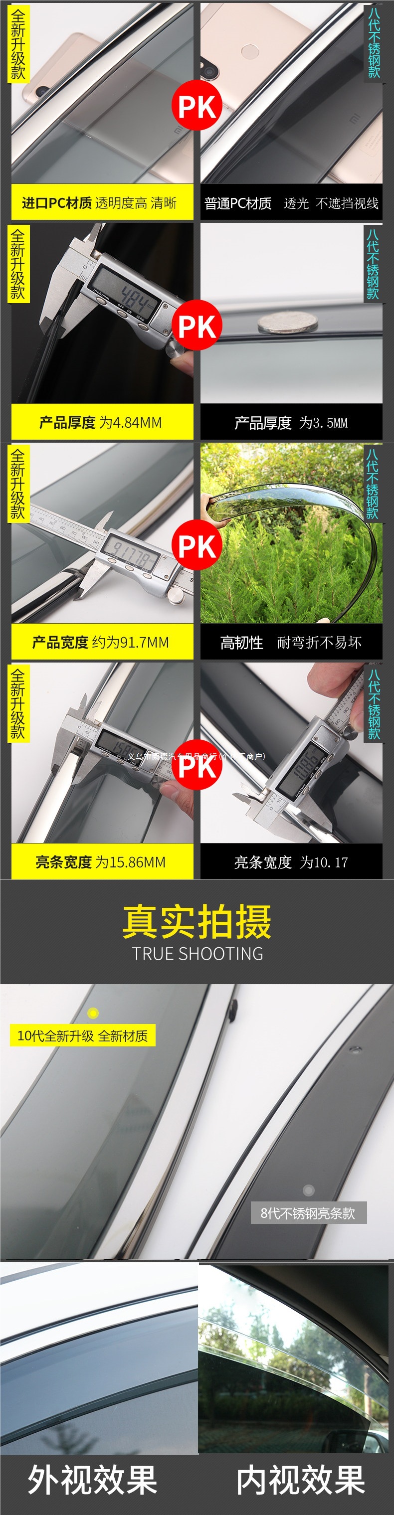 Toyota Highlander car accessories, including modification parts, sun visors, rain deflectors, and window rain guards