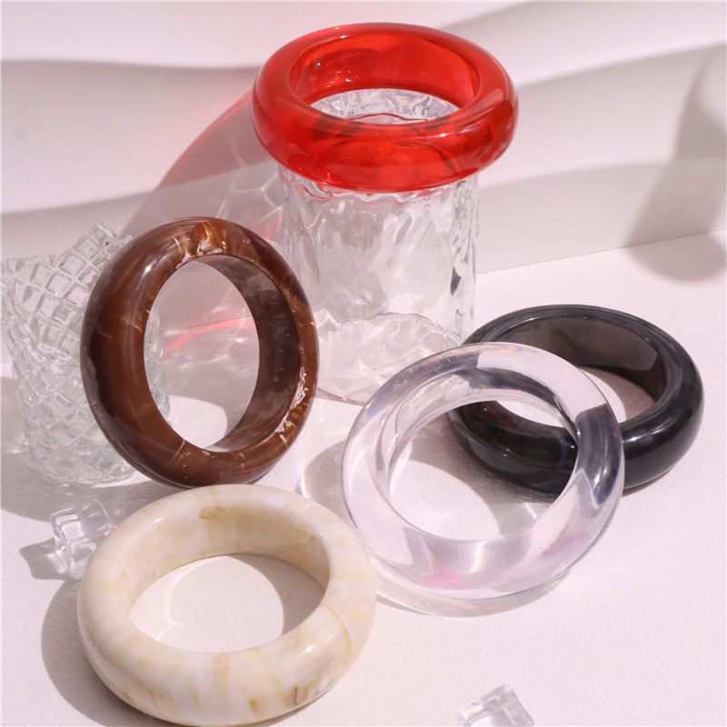 95g Weight Bangle Classification Vintage Style Classic Style Round Marble Resin Bangles Wholesale