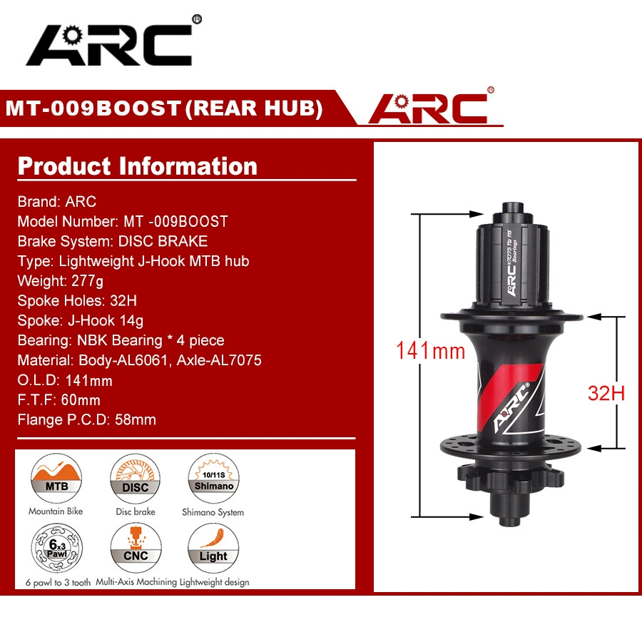 ARC MT009 КОНОС QUICK RELEASE версия HG MS XD mountain bike hub 11 12 скоростей 32/28 отверстия 141