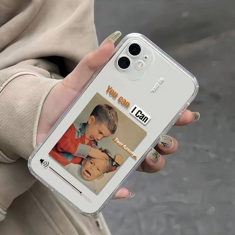 Marca de moda europea y americana para iphone15promax funda para teléfono móvil transparente Apple 16 anti-caída 14pro personalidad 13/12