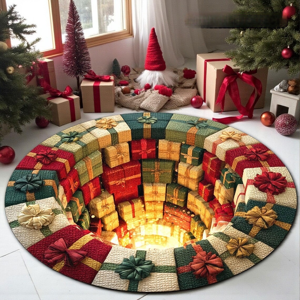 Navidad transfronteriza sala de estar gran área alfombra de terciopelo de cristal alfombra 3D alfombra de decoración de perlas visuales estereoscópicas image 13