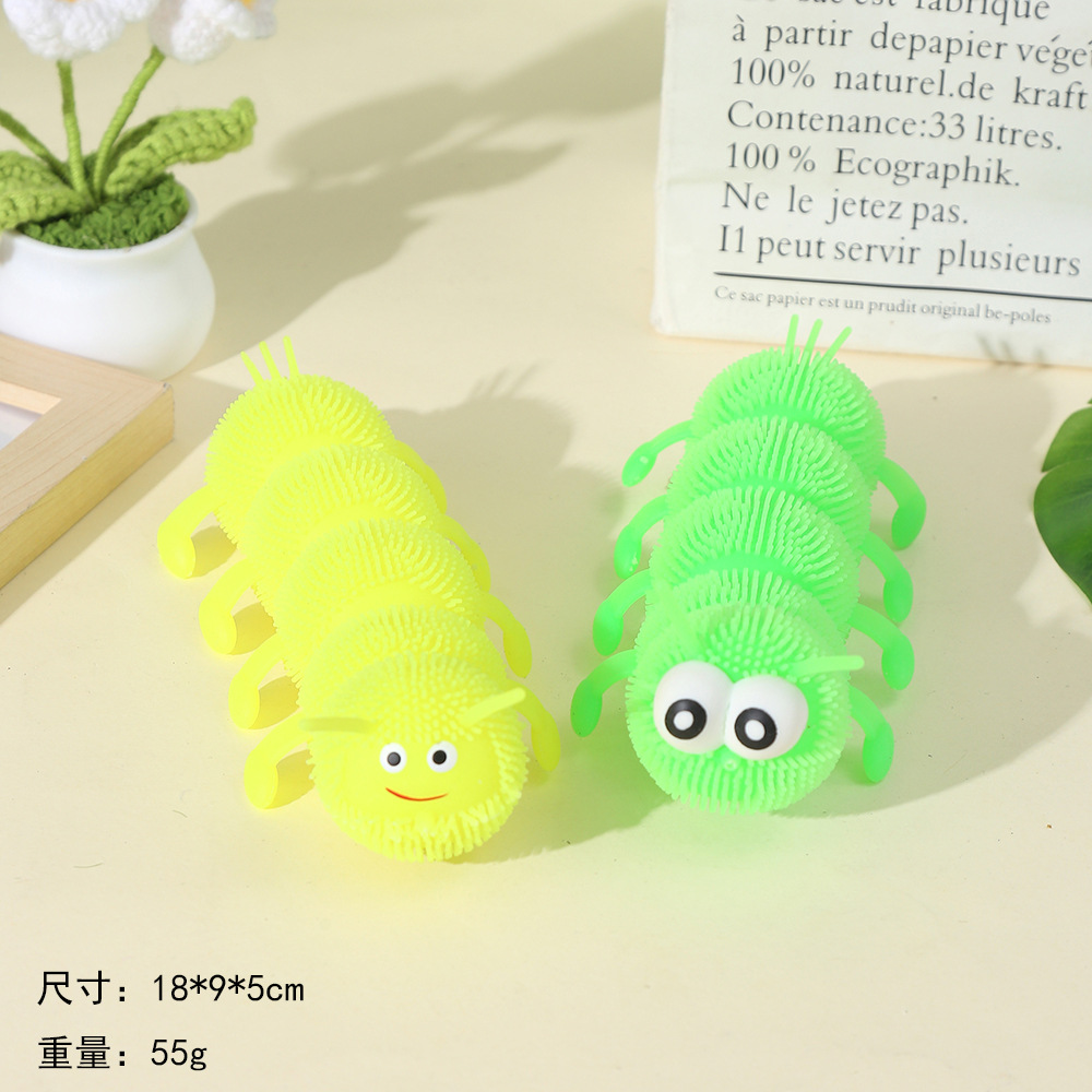 Glowing long-legged caterpillar