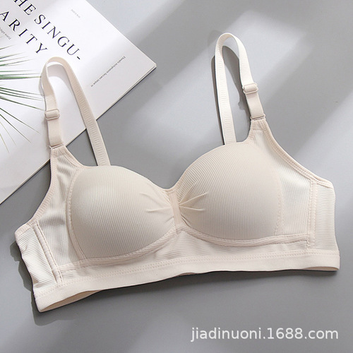Cotton Bra for Girls Students Small Cup Push-up Thin Model Bra for High School Girls Without Wire Upper Support Shaping Bra