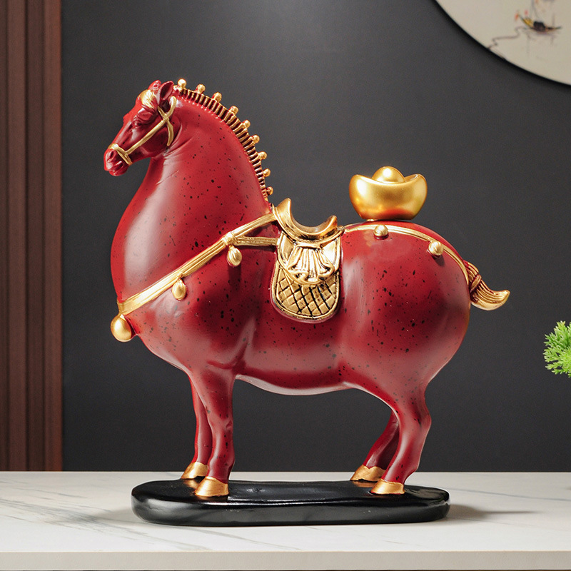 新しい中国風の富と馬の装飾品、リビングルーム、玄関、オフィス、ライトラグジュアリー、ハイエンドの装飾、新しい家の引っ越しギフト|undefined