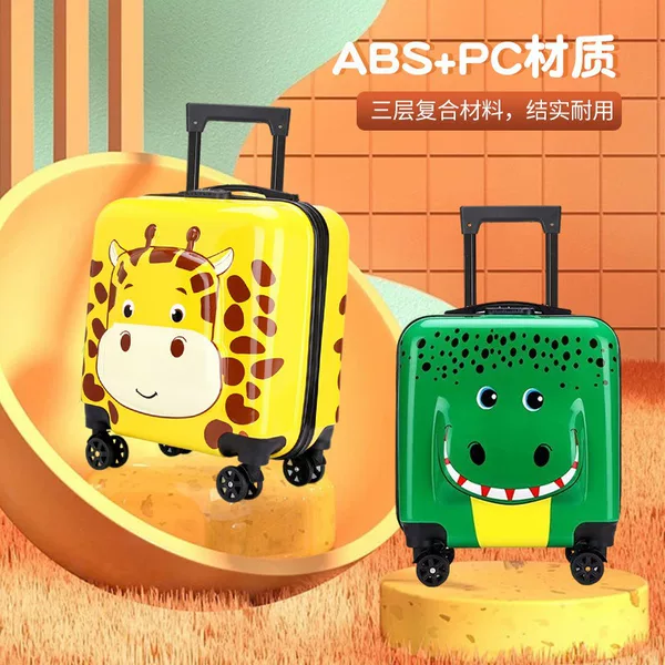 New children's trolley case cute cartoon luggage 3D double-sided suitcase wholesale universal wheel password lock tide children