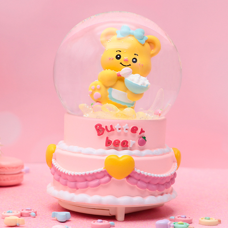 Romántico secreto bosque bola de cristal luminosa caja de música caballo blanco creativo decoración de escritorio de niña regalo de estudiante al por mayor