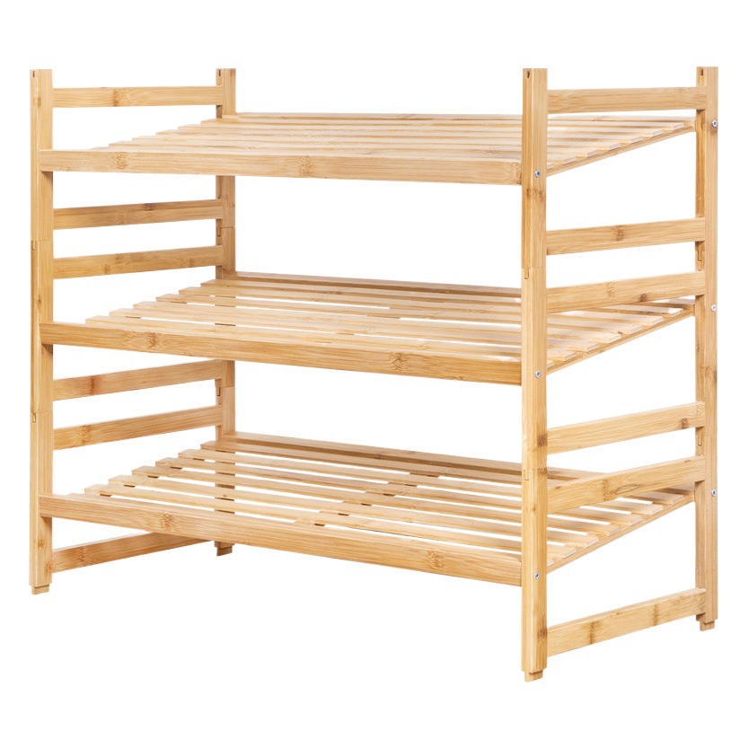 Zapatero puerta del hogar simple de múltiples capas de almacenamiento de bambú a prueba de polvo pequeño estante estrecho dormitorio gabinete de zapatos interior para sala de alquiler