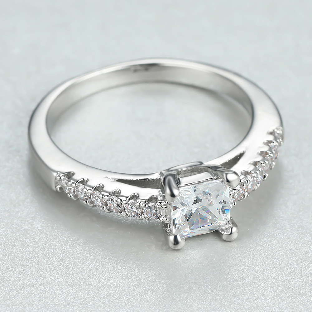 Simple Style Geometric Copper Inlay Zircon Rings 1 Piece