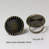 Retro bronze accessory, copper wedding ring, with gem, wholesale