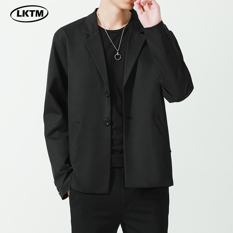 LKTM Men's Wear# Fall/Winter New ins Fashion Brand Loose Suit Jacket for Men and Women bf Hong Kong Style Retro Korean Small Suit