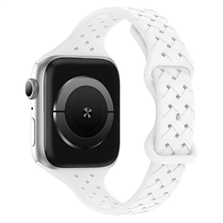 xDfind Butterfly Buckle trenzado correa estrecha de silicona para Apple Watch 42 / 44 / 45 / 46 / 49mm / Ap