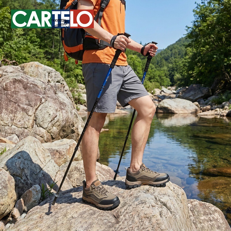 Cartelo Crocodile Summer Breathable Mesh Shoes for Men 2026 New Casual Sports Shoes Outdoor Wear-Resistant Hiking Shoes