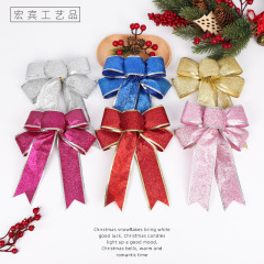 クリスマス装飾品20cm金粉蝶ネクタイクリスマスツリー装飾カラークリスマス蝶ネクタイ部品卸売り