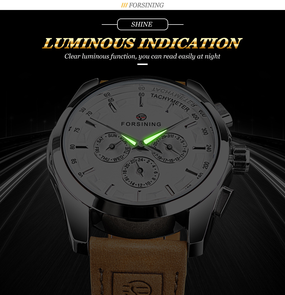 Men's Mechanical Watch Automatic Functional Glow In The Night_voghion.com