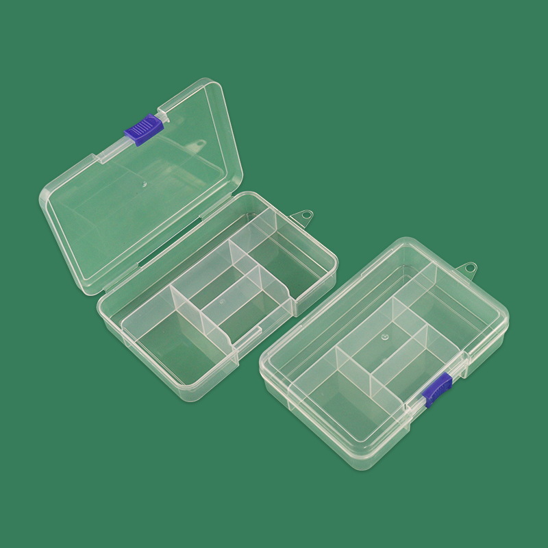 透明PP塑料5格固定工具零件整理盒带盖包装盒五金配件渔具收纳盒